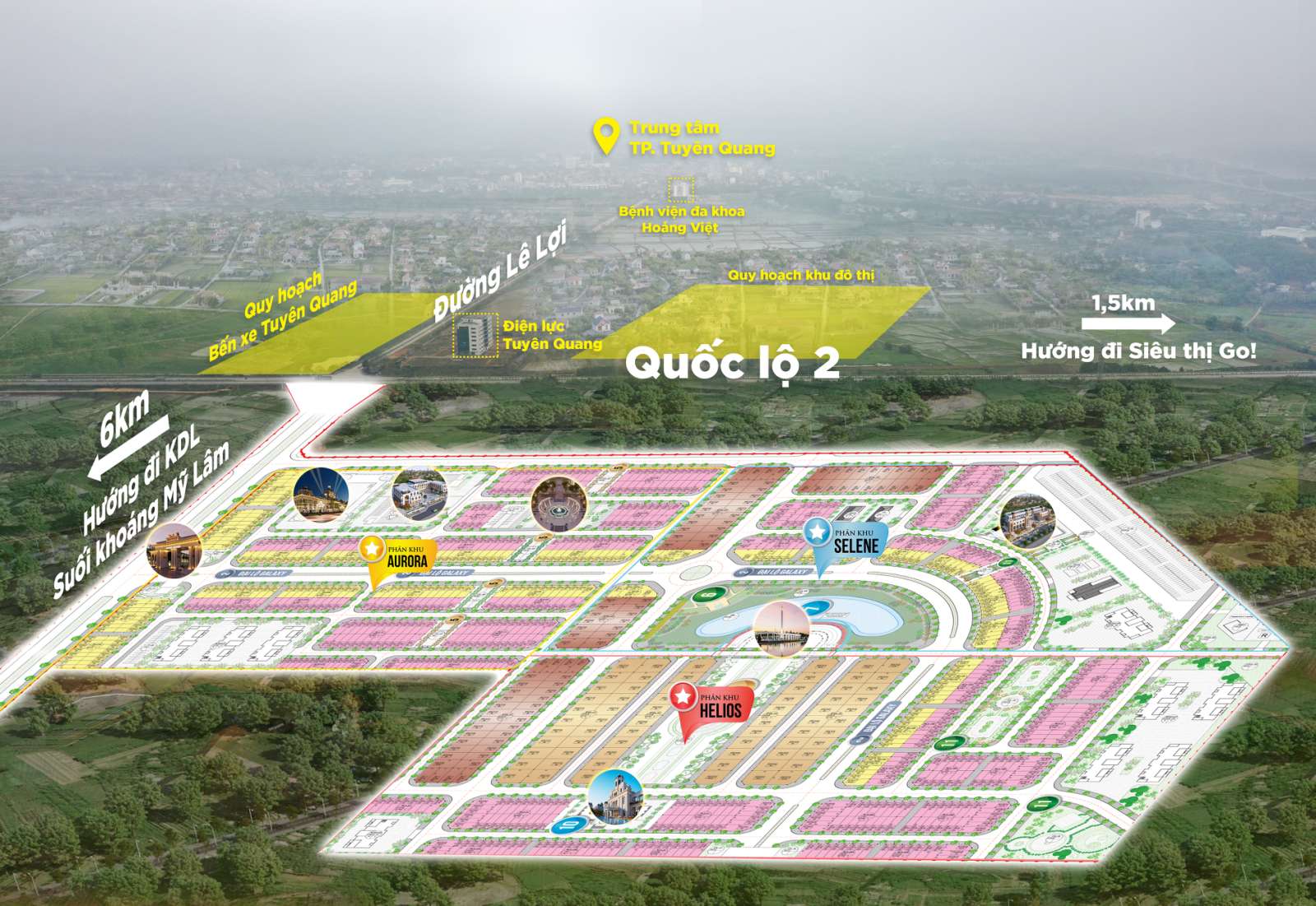Danko Center, nhịp sống sôi động giữa lòng Tuyên Quang- Ảnh 1. A map of a city Description automatically generated