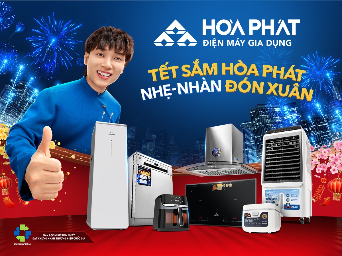 Đón Tết "Nhẹ - Nhàn - Khỏe" với loạt sản phẩm mới từ Điện máy Gia dụng Hòa Phát- Ảnh 1. Đón Tết "Nhẹ - Nhàn - Khỏe" với loạt sản phẩm mới từ Điện máy Gia dụng Hòa Phát- Ảnh 1.